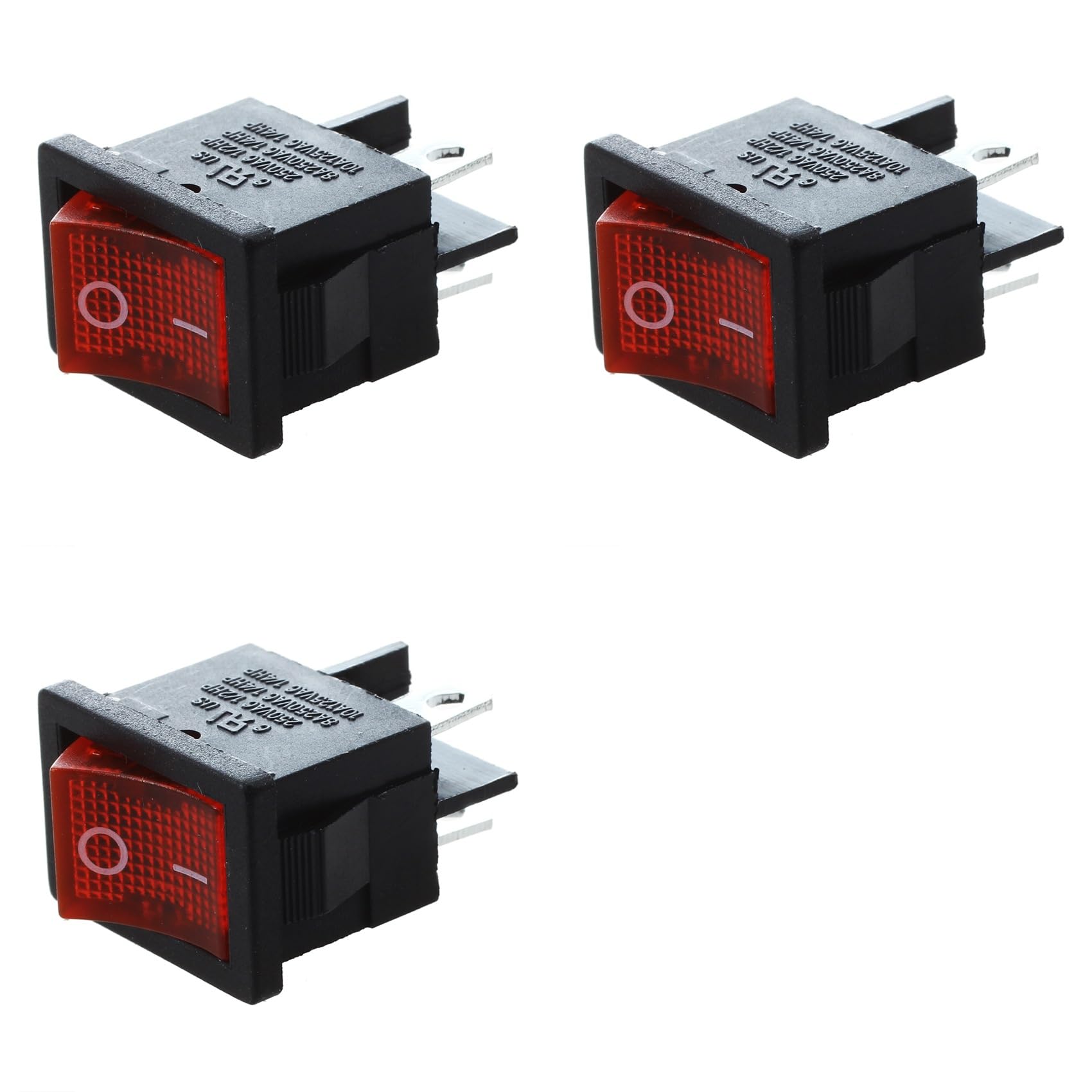 Jnchdghwa 9pcs Red Light 4 Pin DPST Snap in Boat Rocker Switch 6A/250V 10A/125V AC