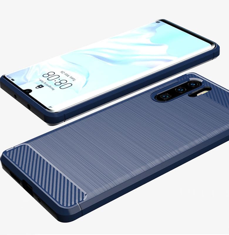 Image of Mobirush Hybrid Carbon Fiber Back Case for Huawei P30 Pro (Blue)