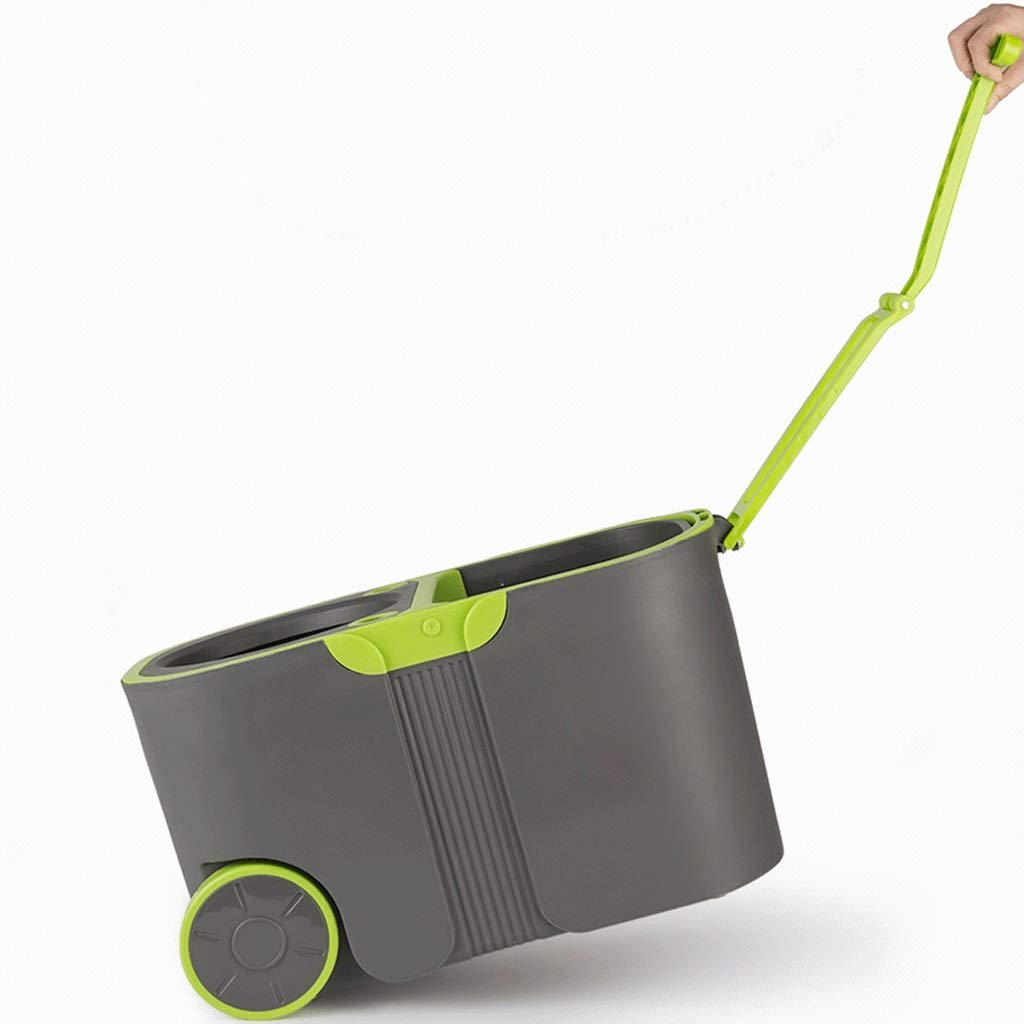 Juego de fregona giratoria y Cubo, Cubo de fregona de Doble accionamiento, Cabezal de fregona de Microfibra de 360 ​​Grados, Limpiador Giratorio de Suelo, Superficie múltiple