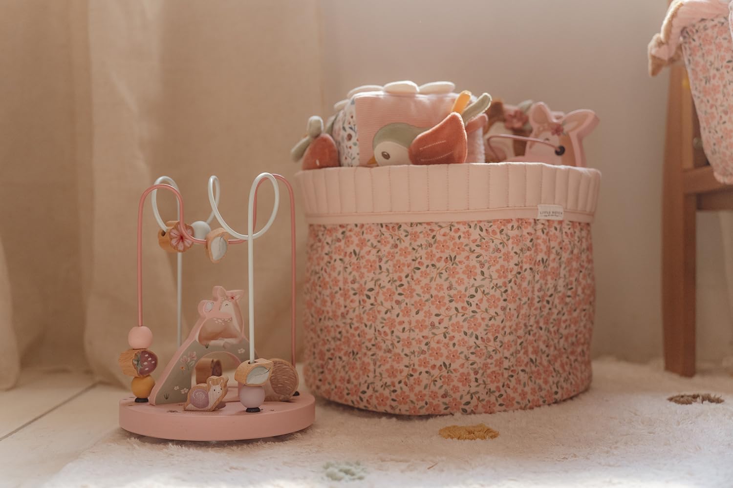 Little Dutch Cubo de Tacto de Tela Cubo de Juego Cubo de Actividad Venado Rosa - Fairy Garden