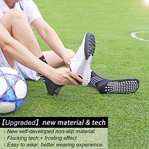Gogogoal Anti-Slip Football Sock Men Women Grip Rugby Sock Non-Slip Athletic Trainning Sock Soccer Yoga Tennis Boxing Cricket Black L 1P #TOP3