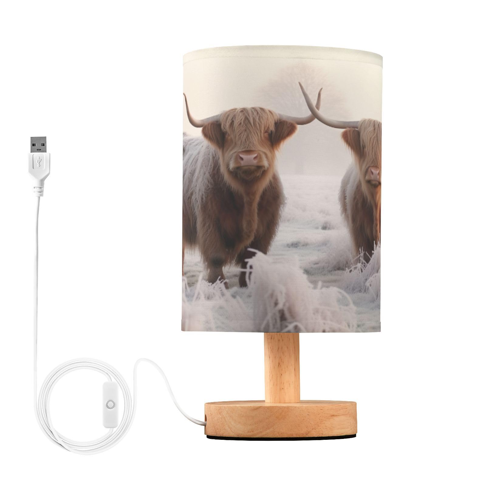 Lampada a LED Highland Cow, graziosa lampada da tavolo a forma di mucca con USB per camera da letto, lampada da notte, lampada da comodino | Leroy Merlin