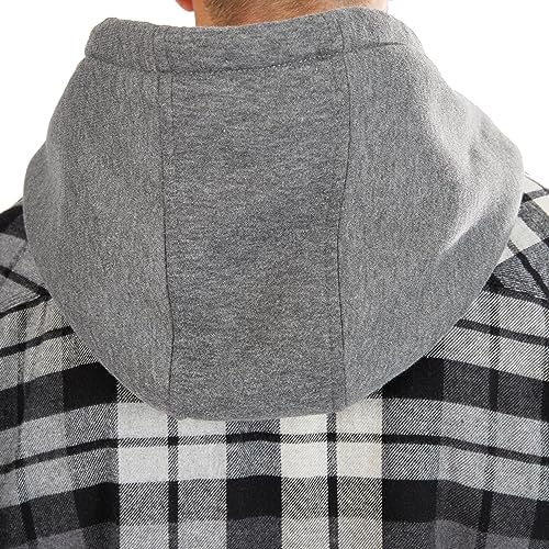 Image of Smith's Workwear Men's Sherpa-Lined Hooded Flannel Shirt-Jacket