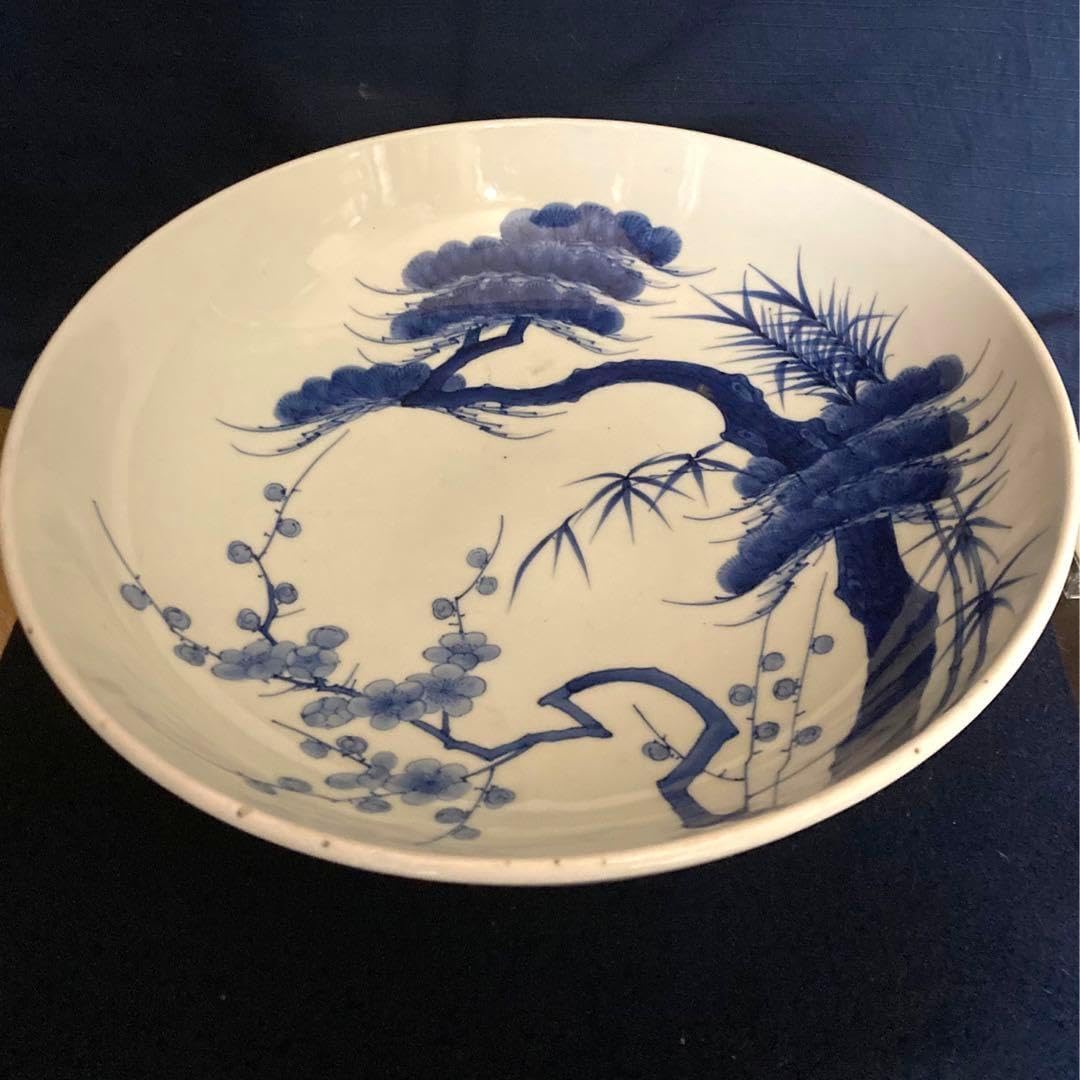 鍋島 松樹紋大皿 櫛高台 横幅 33.5㎝ 高さ 11.5㎝