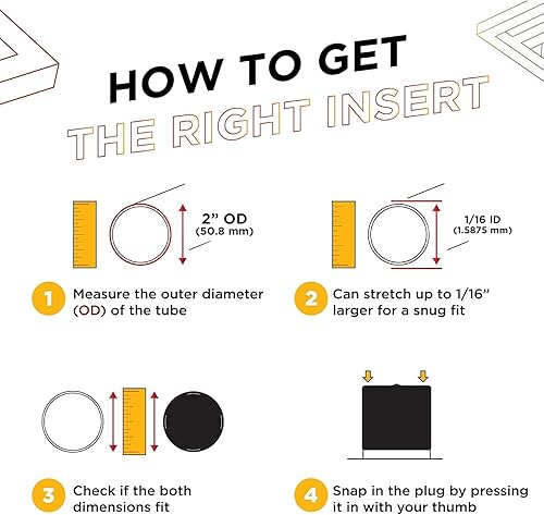 Miniatura 3 de Prescott Plastics Tapones de goma redondos de 2 pulgadas (1.969 in), tapas de extremo negras flexibles para agujeros, tubos de metal y muebles,