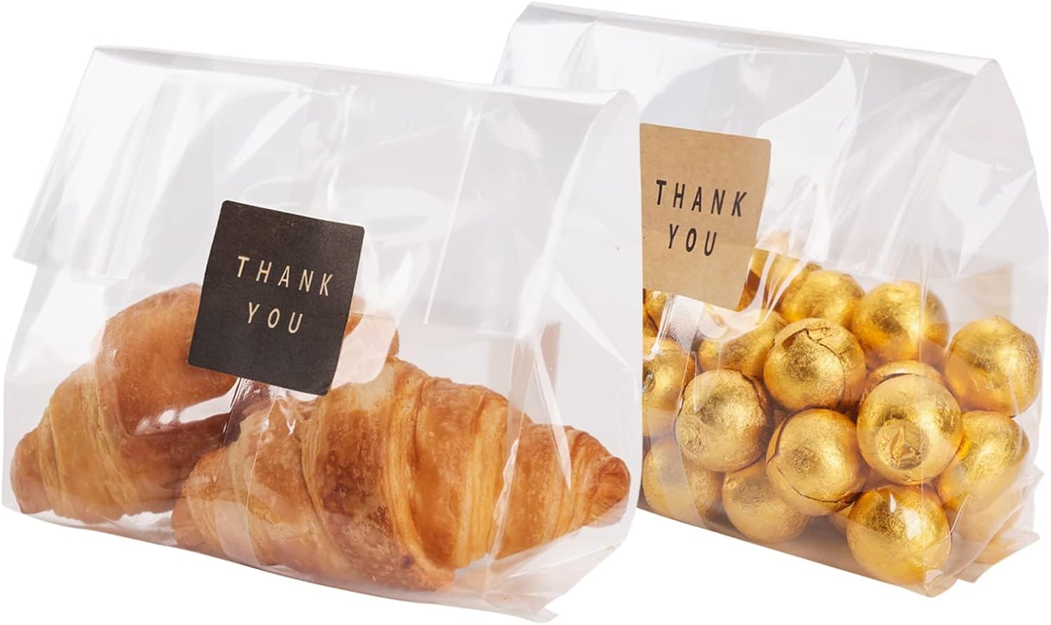 Bolsas de celofán, bolsas de galletas para embalaje, bolsa de regalo transparente con calcomanías para galletas, dulces, chocolates (transparente, 9