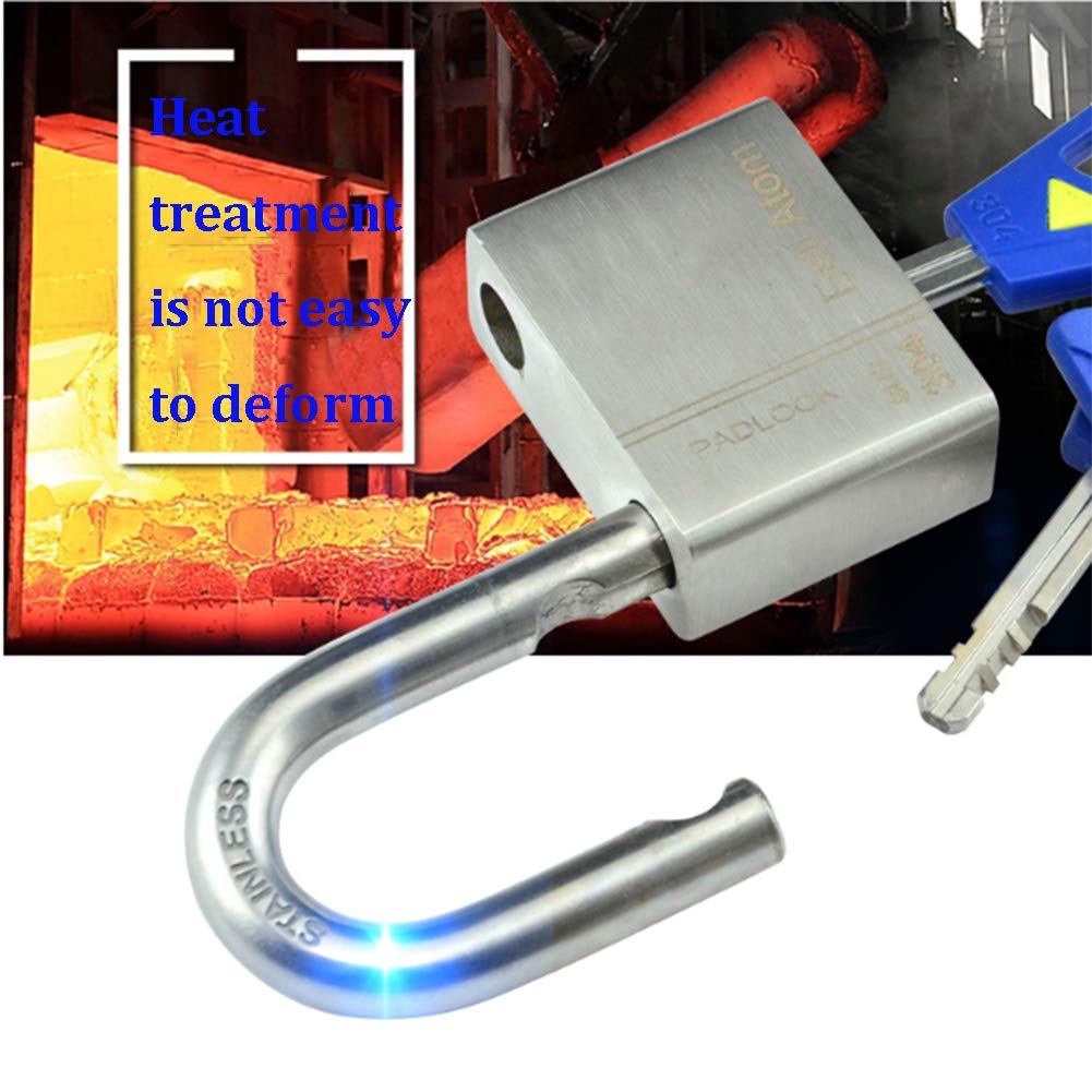 Lucchetto a Chiave Lucchetto Esterno in Acciaio Inox, 3 Tasti, 40 Mm, 50 Mm, 60mm (1,6/2 / 2.4in), Utilizzato for La Serratura della Porta del Garage del Garage (Size : 40mm)