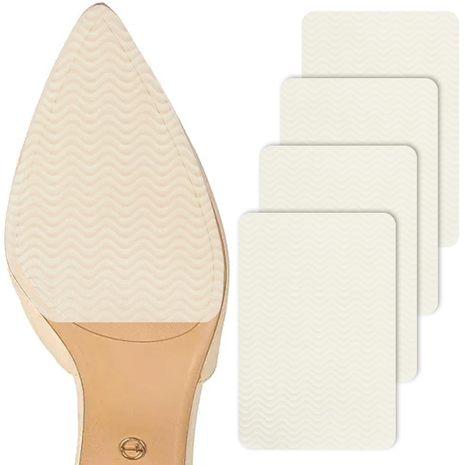 Aster4 Pcs Shoe Sole Protectors, Shoe Grips on Bottom of Shoes, Anti Grip for Shoes, Self Adhesive Sole Protector for Shoes Women, Shoe Grips Anti Slip Shoe Gummies for Sneakers Heels (Transparent)