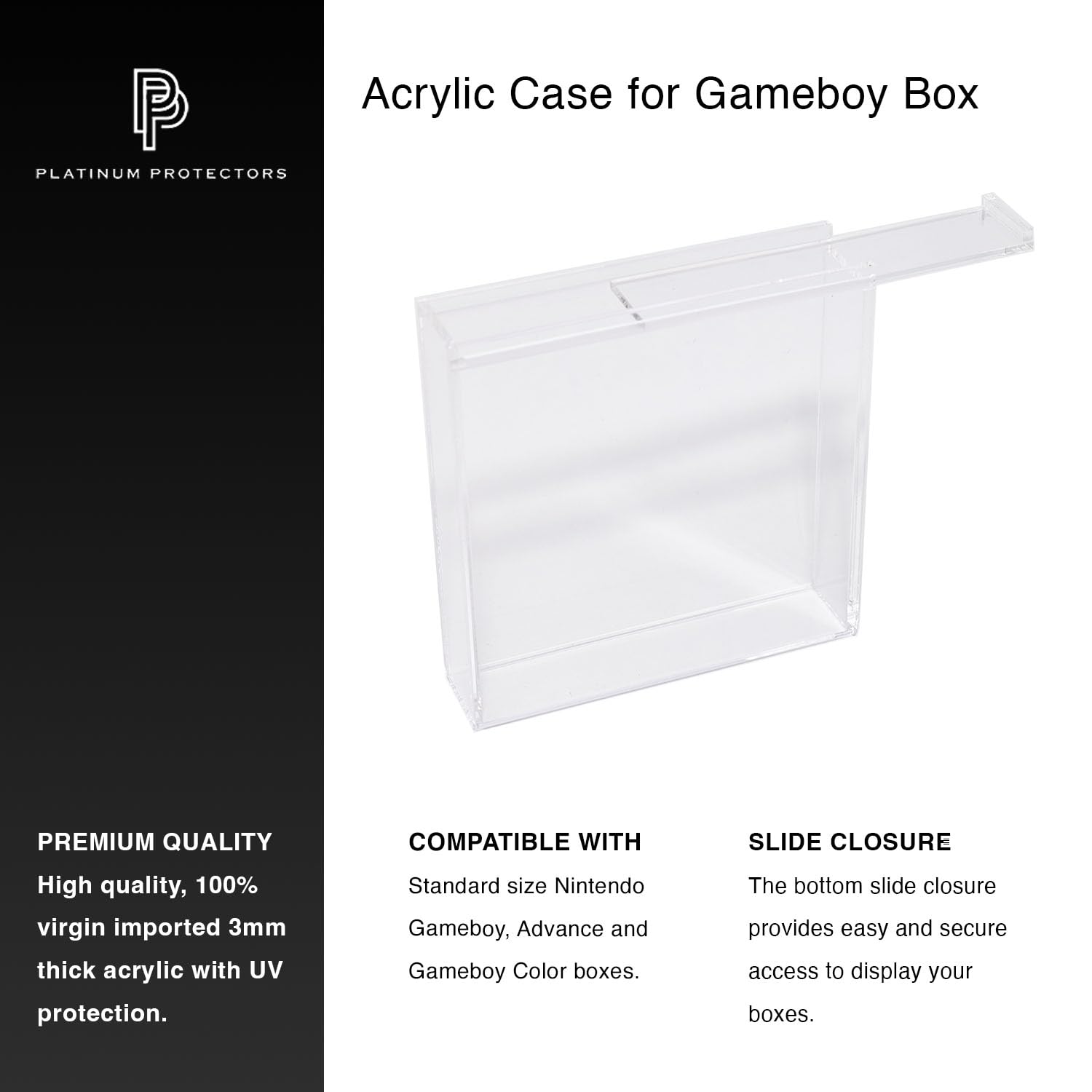 Platinum Protectors Espositore in acrilico per Nintendo Game Boy e Advance Box, protezione UV di alta qualità