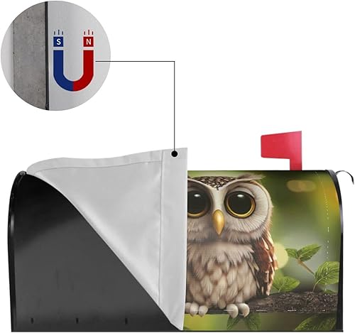 Miniatura 4 de Oplp Lindo búho en una rama impermeable, cubierta magnética para buzón de correo para decoración del hogar, jardín, 21 x 18 pulgadas