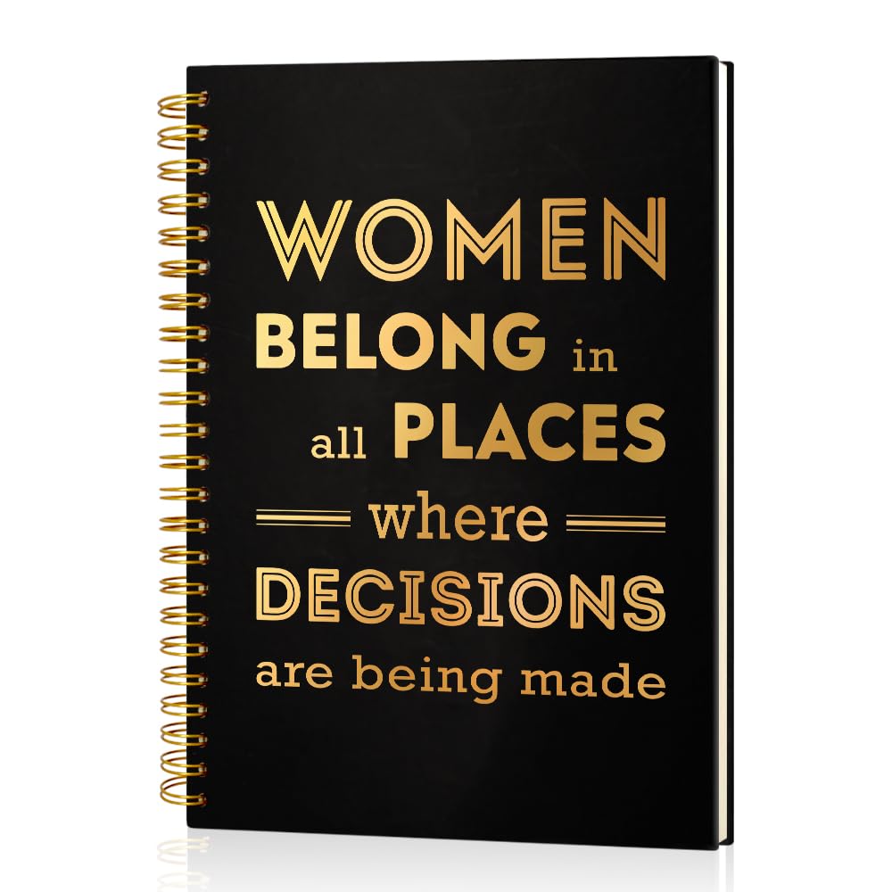 Msticey Women Belong In All Places 160 Blank Pages Hardcover Spiral Notebook, Feminist Journal, Feminist Gifts for Women Coworker, RBG Women's Rights Gifts for Women, Inspirational Gifts for Sister