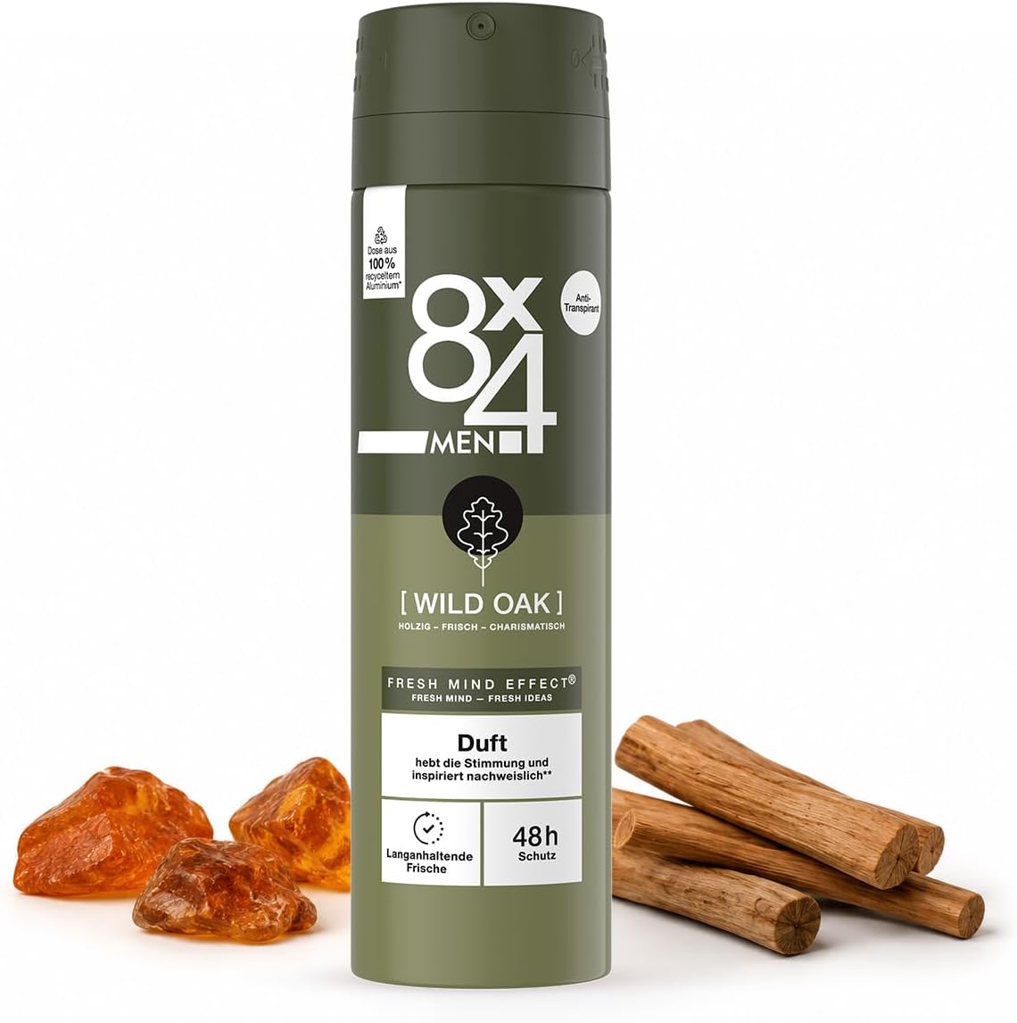 8X4 WILD OAK Antyperspirant w sprayu dla mężczyzn 48h ochrony 150 ml