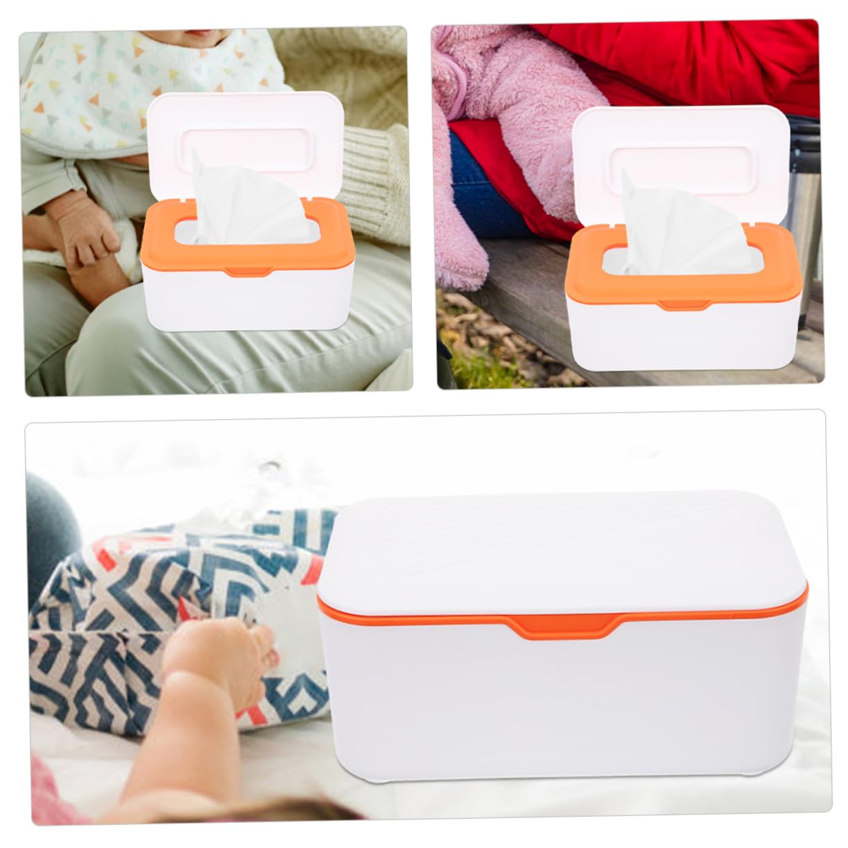Boîte à Lingettes Humides Lot de 2 Pp Rechargeable Couvercle