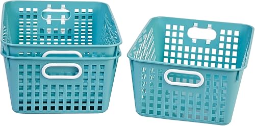 Miniatura 6 de Really Good Stuff 160016WA - Cestas de almacenamiento de plástico multiusos para uso en el aula o en el hogar, cestas de plástico apilables de malla