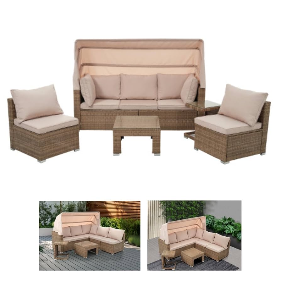 Amazon.co.jp: ガーデンファニチャー 屋外 防水 4点 収納付き