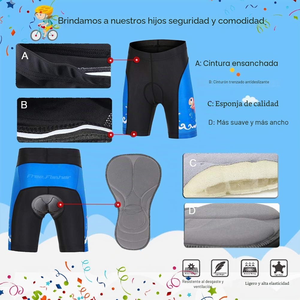 Niños Traje de Ciclismo Mailot Transpirable para Deportes al Aire Libre Ropa Ajustada Cuerpo Conjunto