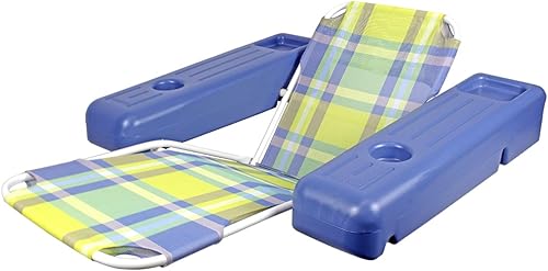 Poolmaster Tumbona flotante retro caribeña para adultos, a cuadros