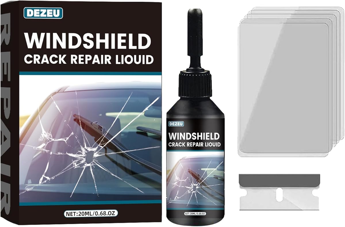 2026 Windshield Crack Repair Kit,Latest Upgraded Glass Crack Repair Kit,5MinQuick-Glass Repair Liquid,Long-Lasting for Windshields, Mirrors, Windows,All Crack Types Windshield Repair Kit (black). : Automotive