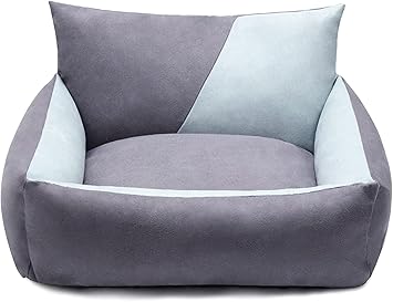 PetsHub's Elite Super Soft Blue & Grey Reversible Dog Bed & Cat Bed (Export Quality)