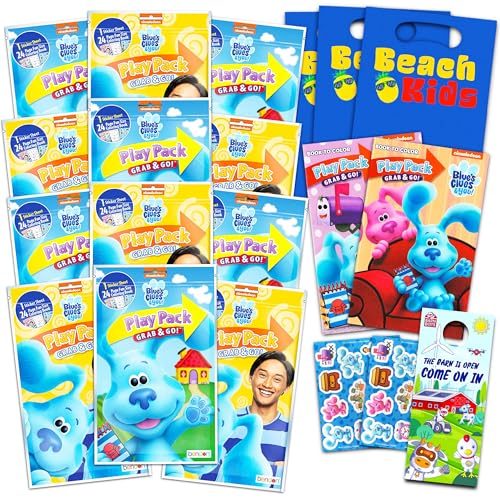 Blues Clues Party Favors Packs ~ Bundle Includes 12 Sets with Blue's Clues and You! Stickers, Coloring Books and More | Party Supplies