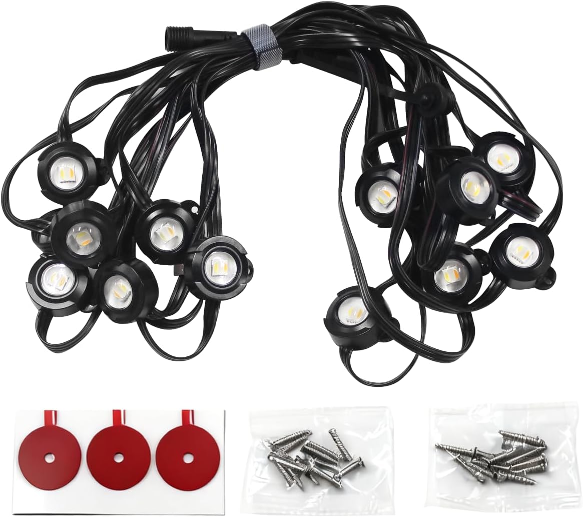 ASAHOM S1070 16.4ft Extension Lights with 12 LEDs, Only Compatible S1070 AI RGBCW Permanent Outdoor Lights,White