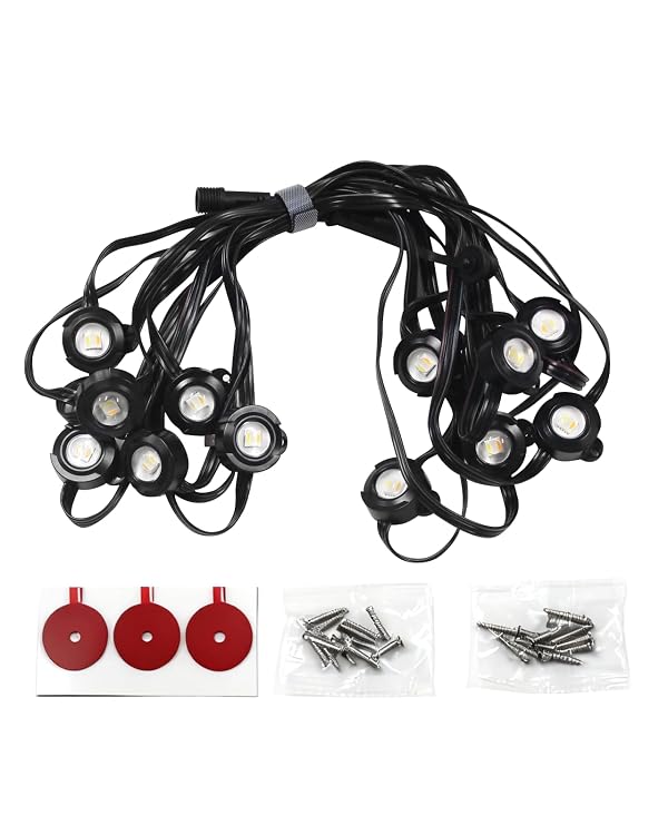 ASAHOM S1070 16.4ft Extension Lights with 12 LEDs, Only Compatible S1070 AI RGBCW Permanent Outdoor Lights,Black by ASAHOM - Used condition - US$18.29