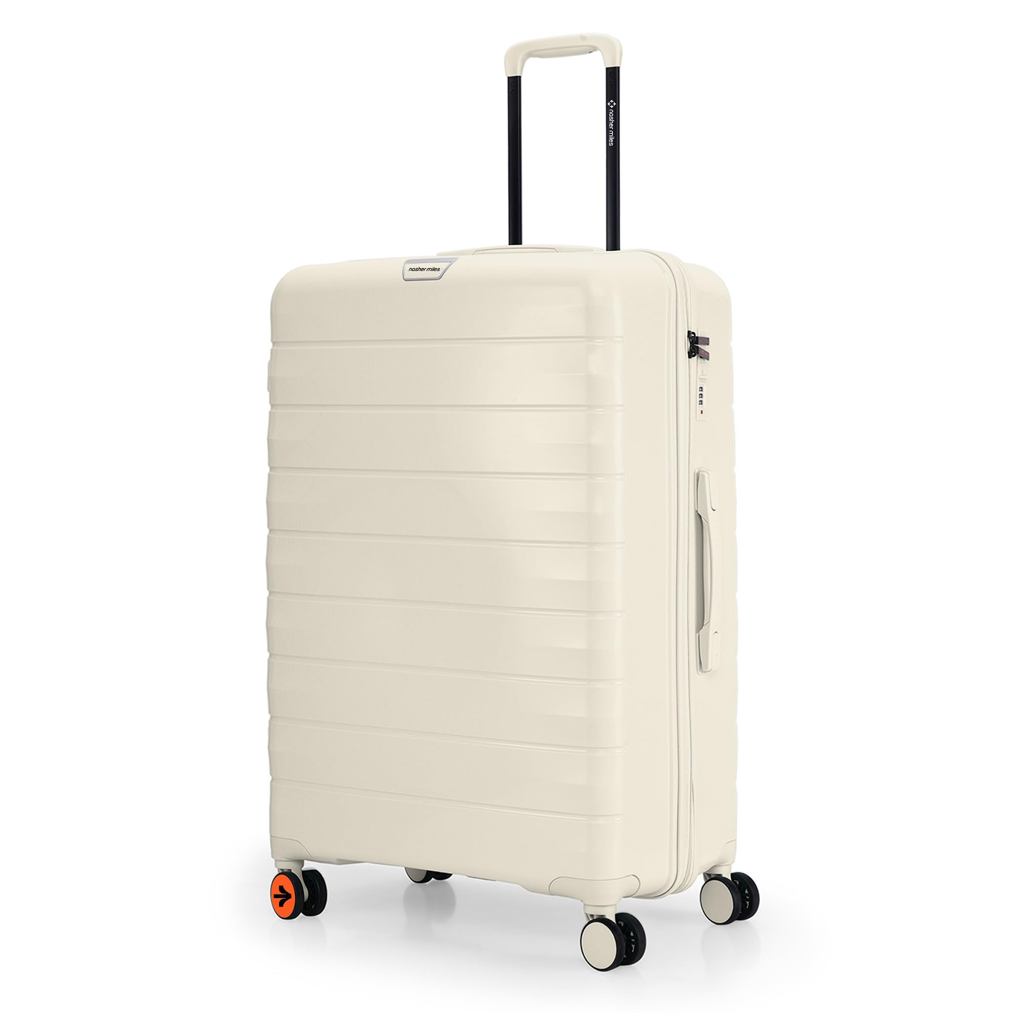 Vienna Hard-Sided Polypropylene Double Spinner Check-in Luggage 28 inch | 75cm | 8 Wheels Large Trolley Bag for Travel | Suitcase (Cream White)