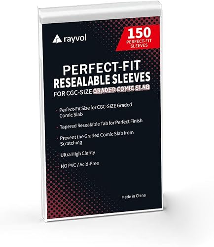 Rayvol Bolsas resellables para cómics graduados CGC y CBCS - 9 x 14 pulgadas (150 unidades)