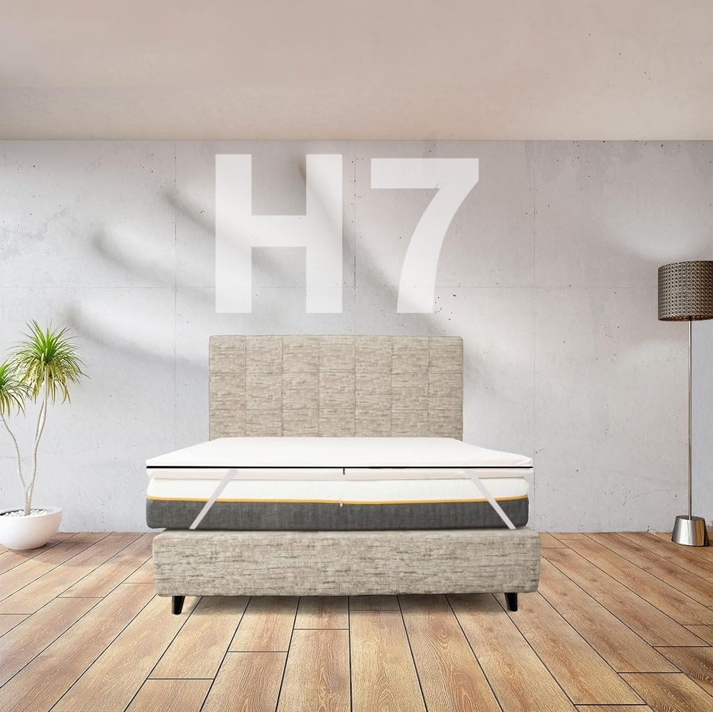 Topper memory Foam morbido contro il mal di schiena ALTO 7 Cm | TOPPER MEMORY King size 190X195 Cm | Topper sfoderabile anallergico con elastici per fissaggio - MOD. CUPID H7