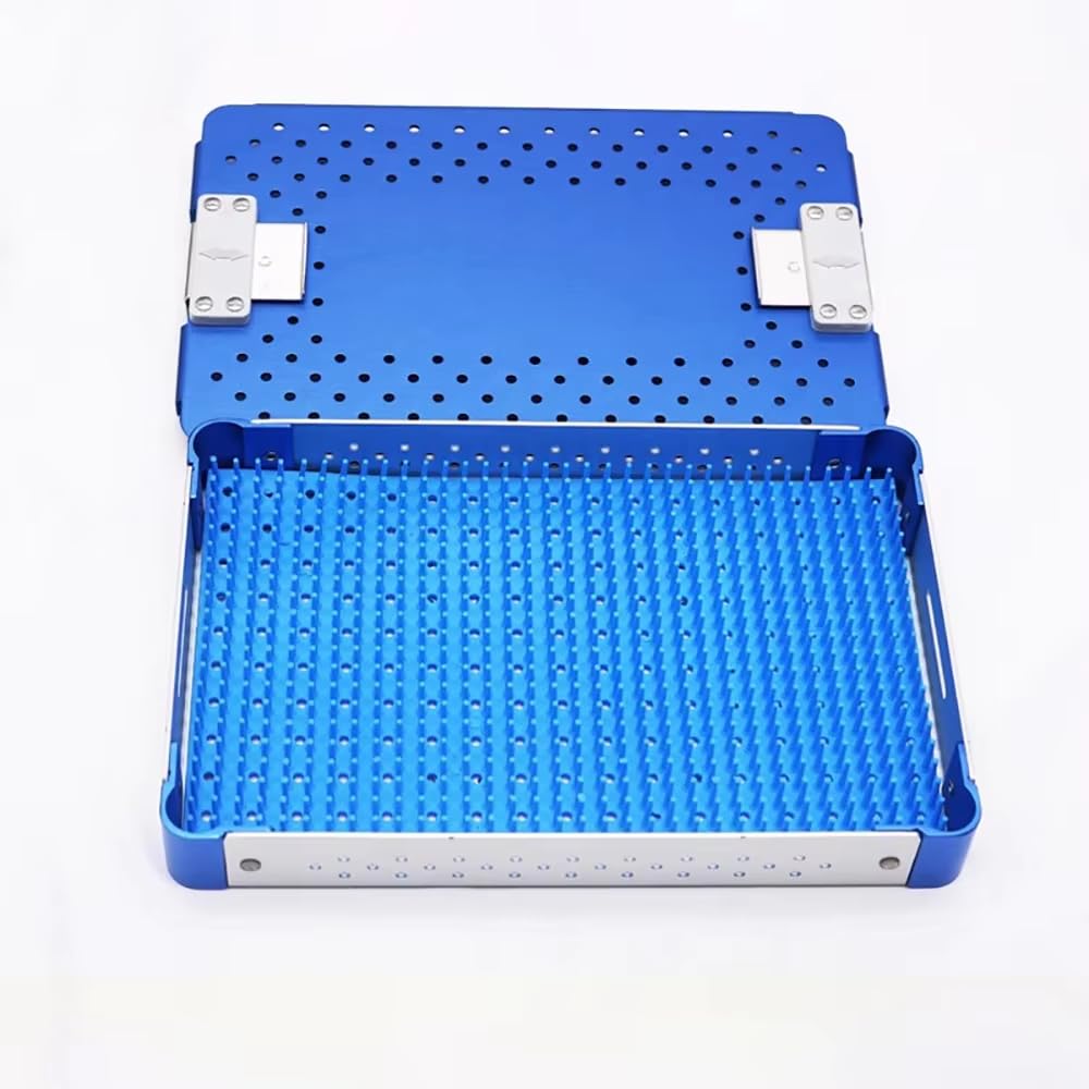 Toplionace Caja de Esterilización para Instrumental de Microcirugía con Alfombrilla de Silicona Suave – 230x150x30mm