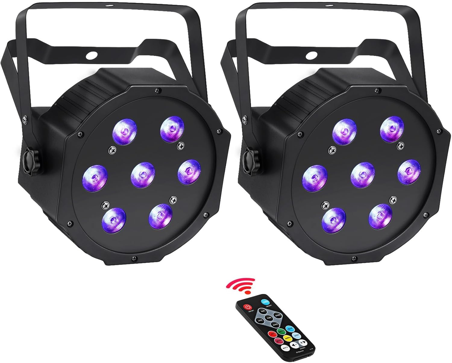 Par Lights for Stage Lighting - 70W RGBW DJ Par Lights Sound Activated Auto Play by Remote & DMX Control Uplights for Wedding Church Christmas Halloween Events Birthday Party - 2Pack