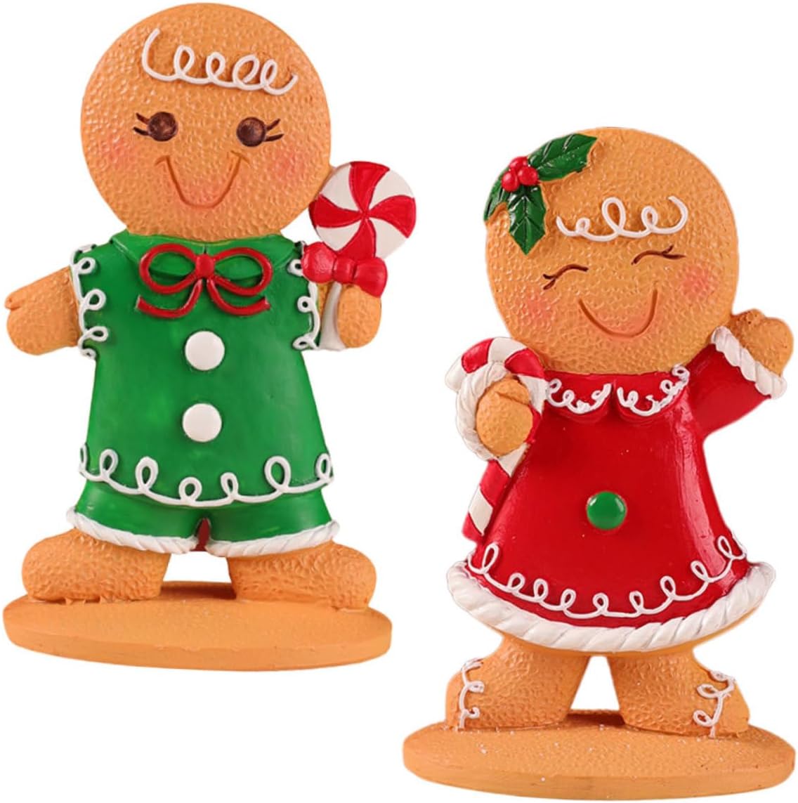 2pcs Gingerbread Man Tabletop Ornament Cute Christmas Centerpiece for Holiday Decor for Festive Home Decorations and