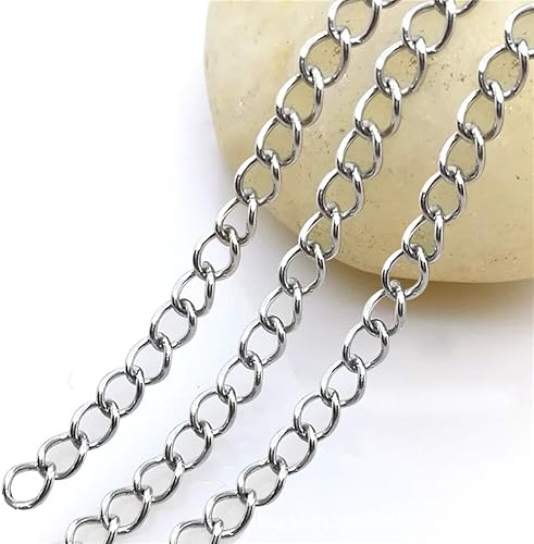 Miniatura 3 de 100 cadenas extensoras de plata para hacer joyas, cadena de extensión extraíble de acero inoxidable para hacer collares, pulseras, tobilleras,