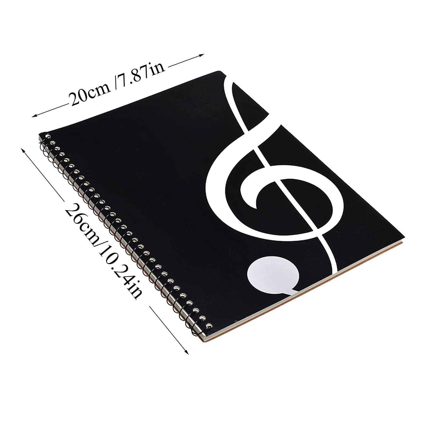 Spartiti musicali vuoti 50 pagine spartiti musicali spartiti a spirale Notebook per la scrittura di musica, per pianoforte Note Book accessori (Quaderno con chiave di violino)