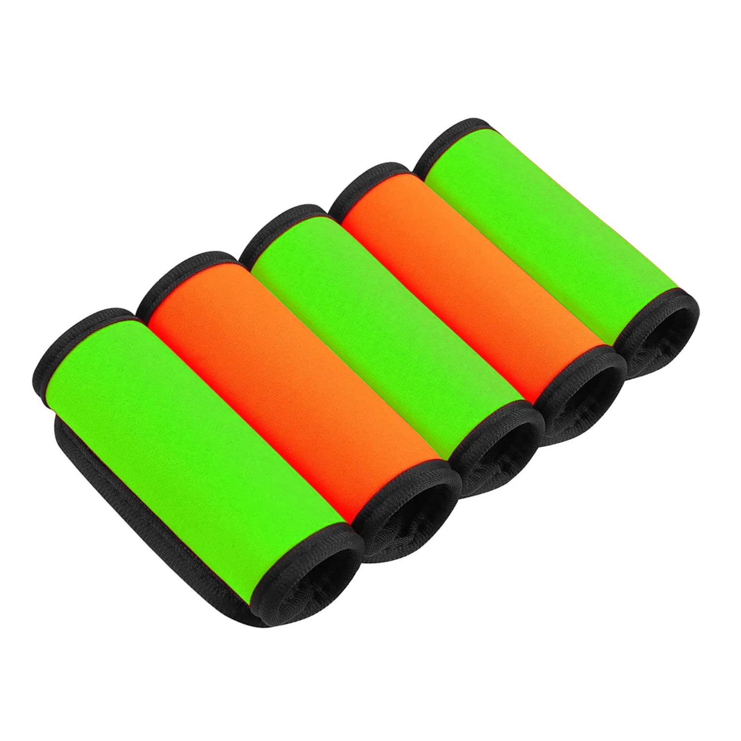 Luckybay 5 Pack Neoprene Luggage Handle Wraps – Soft Grip Covers for Suitcase, Carry-On & Backpacks – Travel Accessory & Colorful Baggage Identifier (