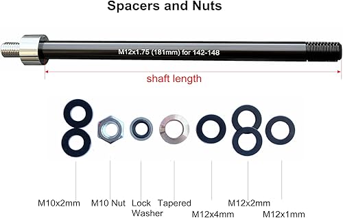 Miniatura 4 de Adaptador de eje pasante de enganche de remolque de bicicleta de 0472in eje pasante con longitud de eje de paso de rosca de 10150069in