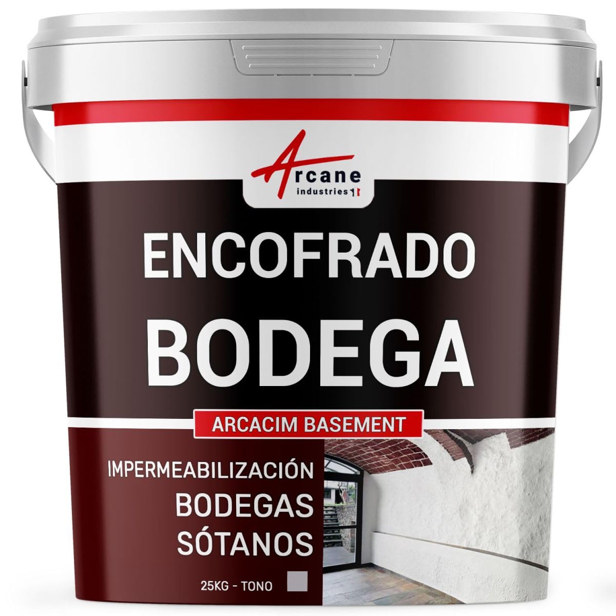 Revestimiento Impermeabilizante Sótano, Hidrófugo 25 kg Gris | Revestimiento Hidrófugo, Impermeabiliza y Protege el Hormigón, Resiste a la Contrapresión, Sótano - Arcane Industries