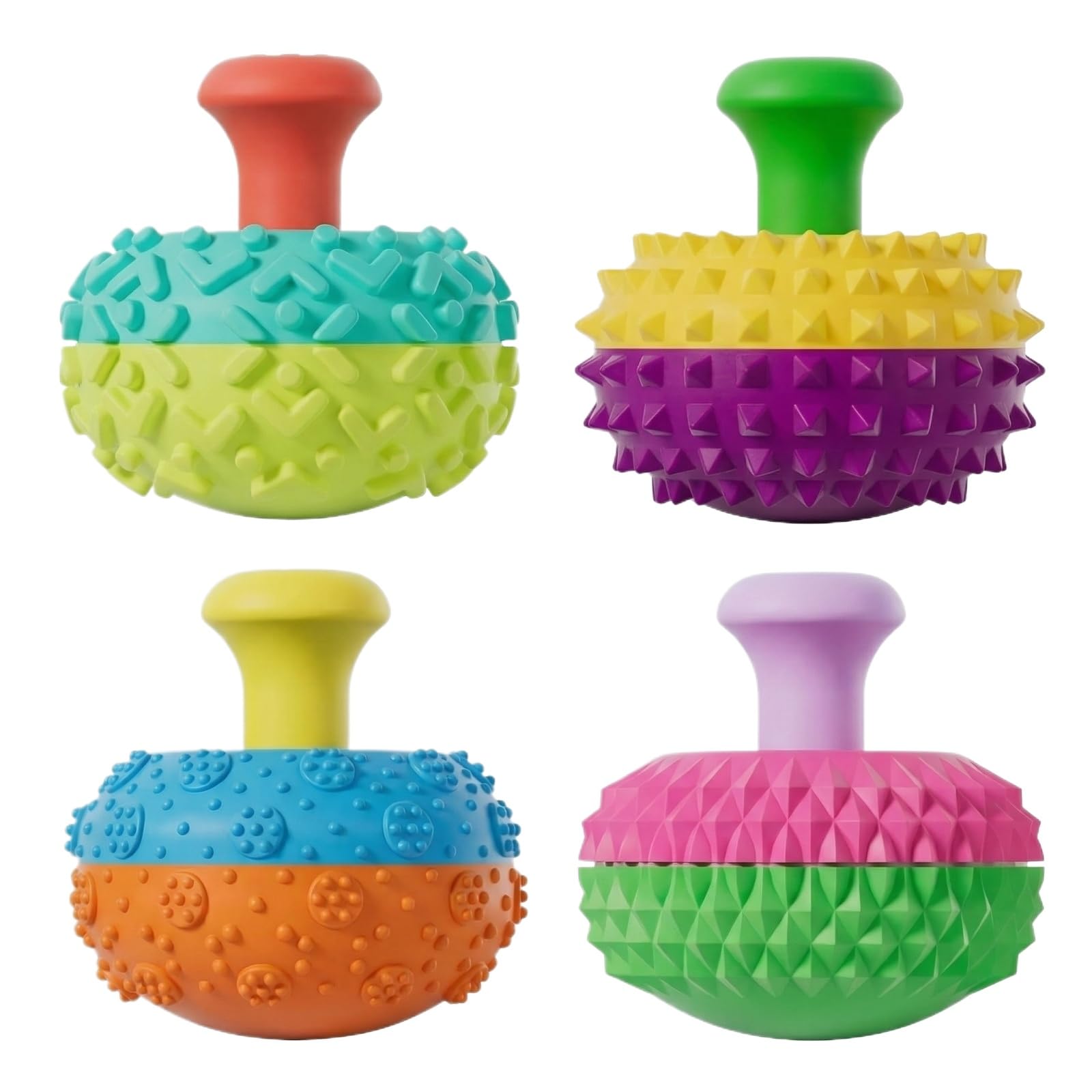 4PCS Silicone Thumb Rocker Fidget Toys, Quiet Sensory Stress Relief Desk Toys for Adults, Anti Anxiety Fidget Set for ADHD, Autism, Kids, Teens, Women & Men, Textured Hand Toys