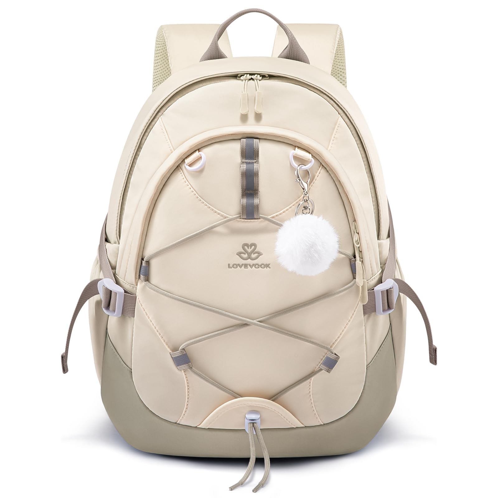 LOVEVOOK School Backpack for Teen Girls, Waterproof Student Backpack Purse, Cute Kid Bookbag with Chest Strap, Back to School Backpacks Fit 15.6 Inch