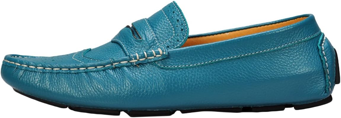 Serene Mens Fashion Casual Ruched Leather Strap Slip On Gommino Walking Business Shoes