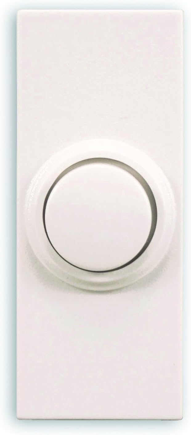Globe Electric SL-7393-02 Doorbell Wrls Push-Button Round, No Size, White