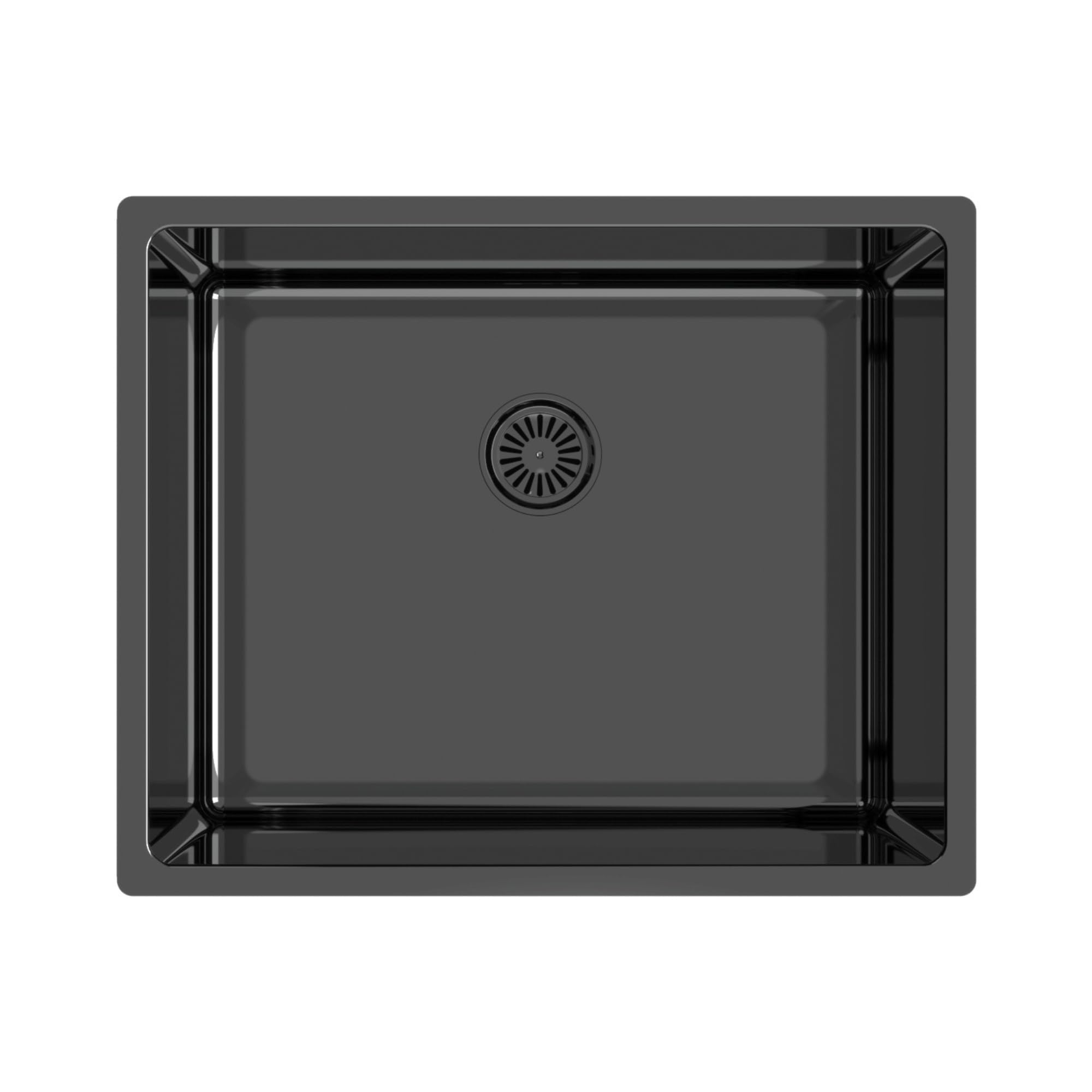Fregadero Bajo Encimera Edesa FUJI BE 50X40 cm, 1 Cubeta Cuadrada, Profundidad 18 cm, Fonoabsorbente, Accesorios Incluidos, Acero Inoxidable, Color Negro