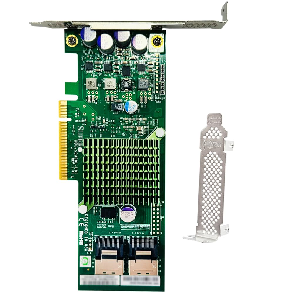 Scheda SAS HBA compatibile con LSI 9207-8i IT Mode PCIe SATA, 8 porte 6 Gbps PCIe 3.0 x8, 2 cavi SFF-8087 a 4× SATA per NAS ZFS TrueNAS unRAID