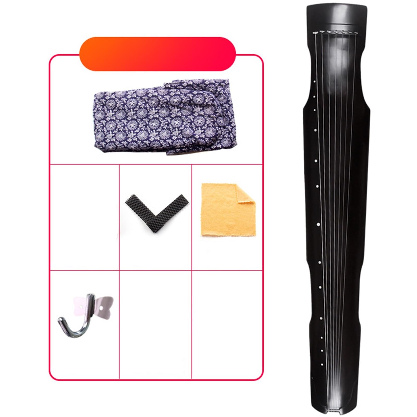 Guqin Vieux Paulownia Guqin Débutants Et Adultes Instrument De Jeu Portable Professionnel(Type 6)