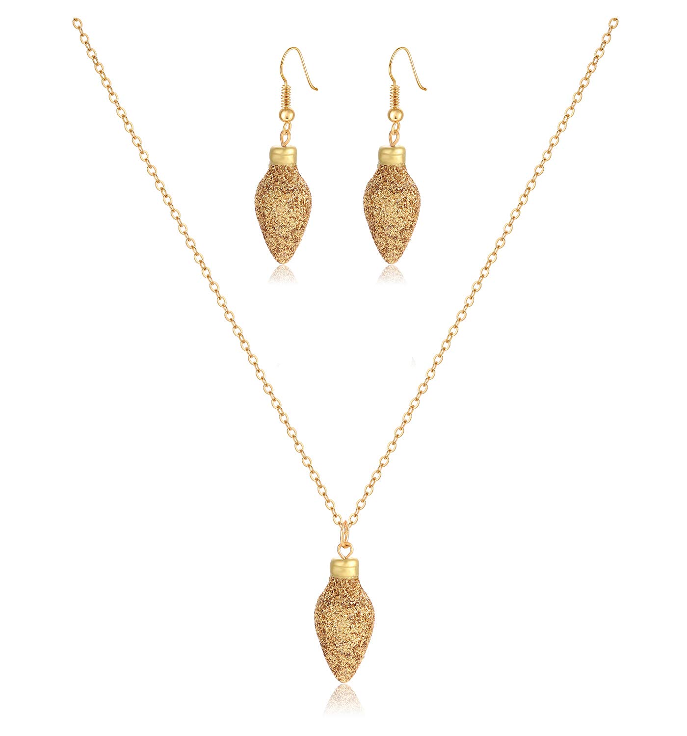 YAHPERN Necklace Earring Set (Gold)
