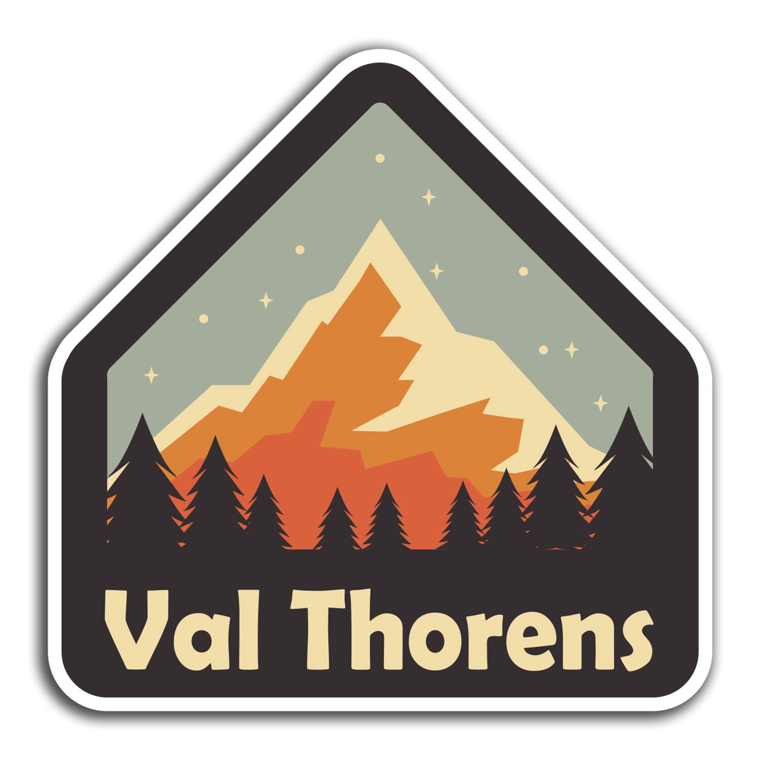 Destination Vinyl Ltd Multi 2 X 10Cm Val Thorens France Vinyl Stickers - Fun Sticker Laptop Luggage #32632 (10Cm Wide)