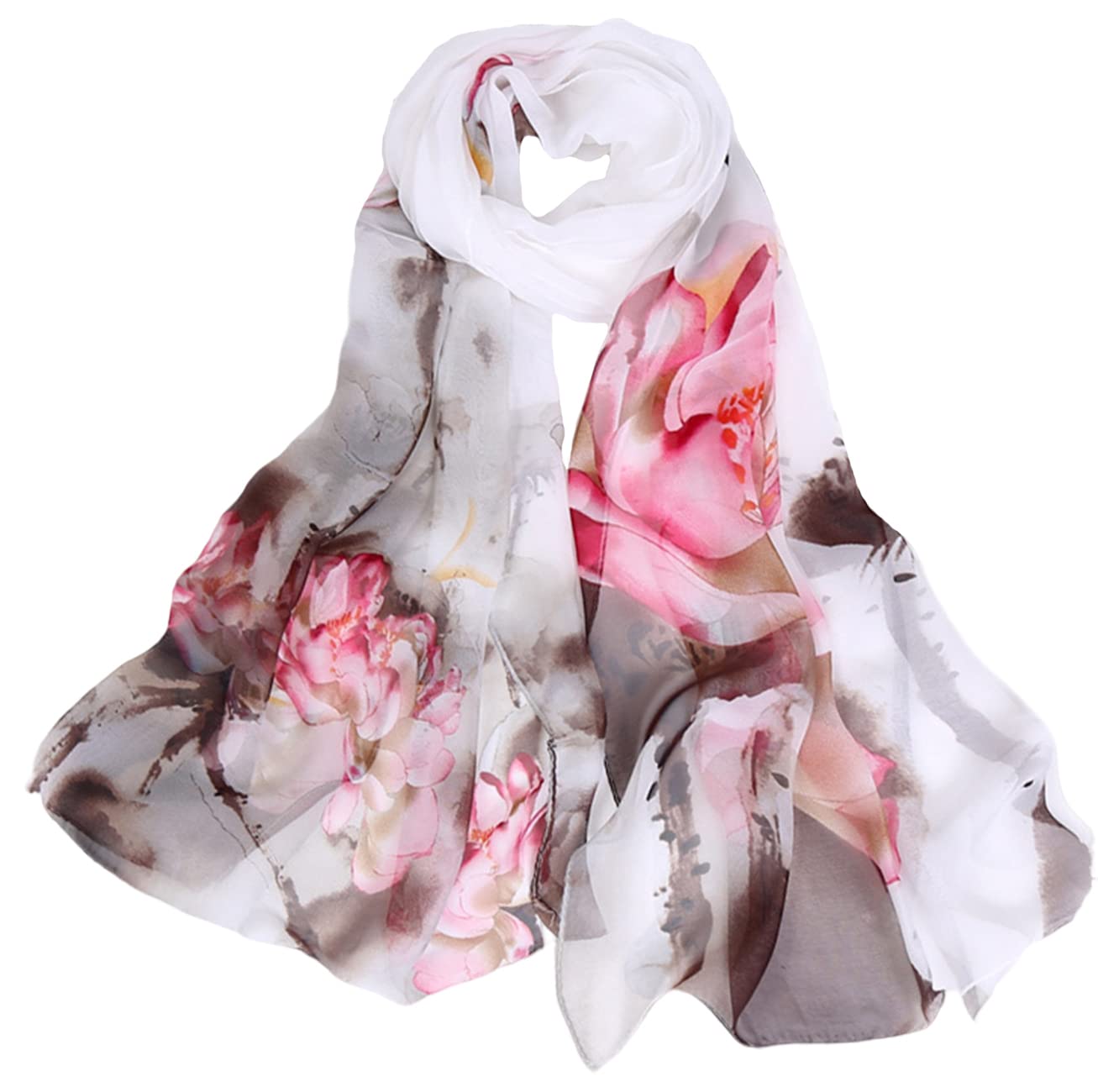 FAIRYGATE Schals & Tücher für Damen Seidenschals Damen Leicht Seidentuch Chiffon Silk Schal Halstuch Tuch Geschenk Frauen 20A41
