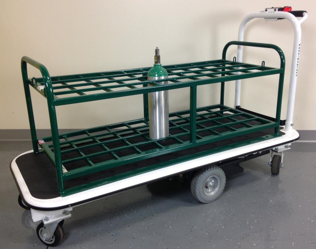 Pony Express Motorized Medical Cylinder Cart, Holds 40 Cylinders MGC-L40