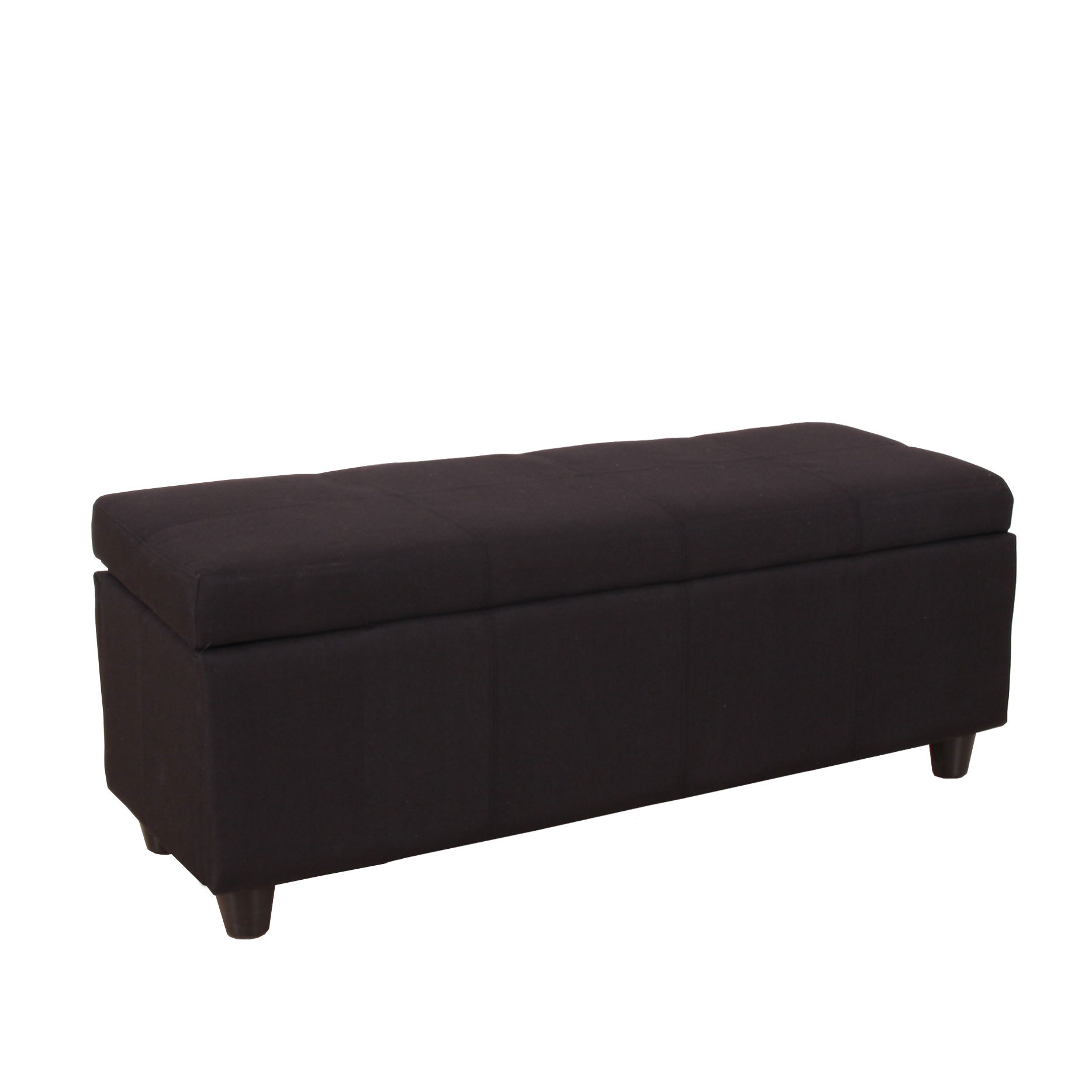 Mendler Panca contenitore elegante Kriens tessuto 114x45x45cm - nero