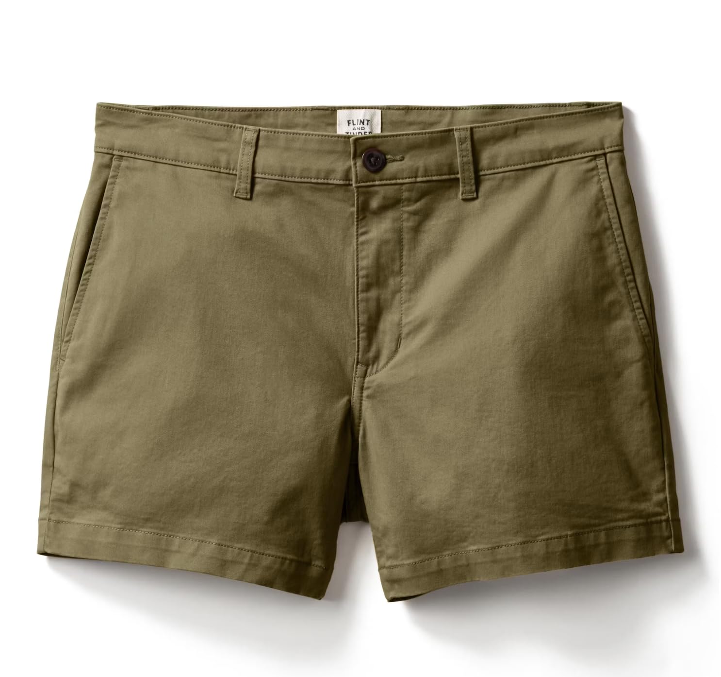 Huckberry Men's Military Olive Flint And Tinder 365 Chino Short, Stretch Comfort Shorts, 32